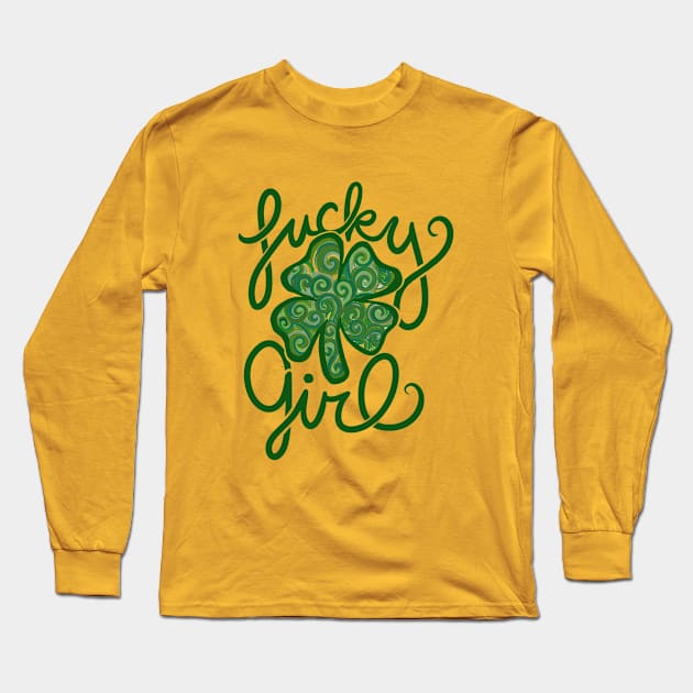 Lucky Girl Long Sleeve T-Shirt by bubbsnugg